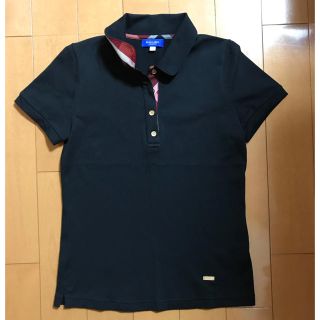 バーバリーブルーレーベル(BURBERRY BLUE LABEL)の１度着◆ブルーレーベル◆BLUE LABEL◆黒の素敵なポロシャツ ３８(ポロシャツ)