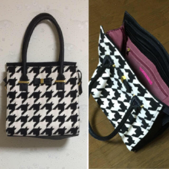 PinkyGirls(ピンキーガールズ)の【美品】モノトーン柄 ハンドバッグ レディースのバッグ(ハンドバッグ)の商品写真