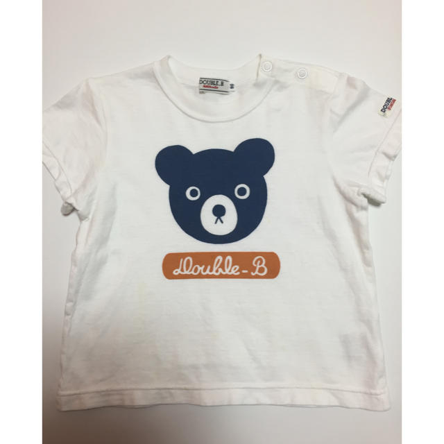 DOUBLE.B(ダブルビー)の☆ダブルB☆半袖Tシャツ☆白☆ミキハウス☆DOUBLE.B☆90☆ キッズ/ベビー/マタニティのキッズ服男の子用(90cm~)(Tシャツ/カットソー)の商品写真