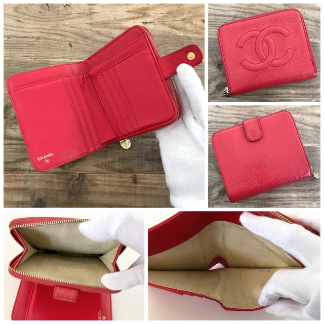 CHANEL(シャネル)の【CHANEL】キャビアスキン折財布❤️赤❤️ レディースのファッション小物(財布)の商品写真