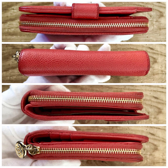 CHANEL(シャネル)の【CHANEL】キャビアスキン折財布❤️赤❤️ レディースのファッション小物(財布)の商品写真