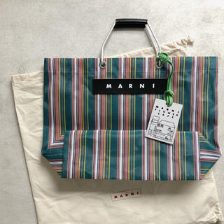 マルニ(Marni)のMARNI フラワーカフェ ストライプバッグ(トートバッグ)