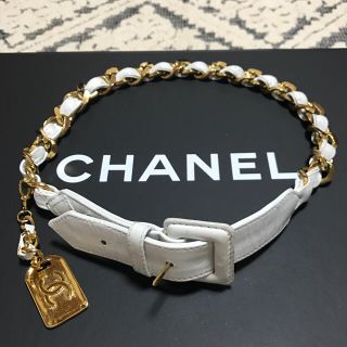 シャネル(CHANEL)のCHANEL  シャネル  ヴィンテージ  チェーンベルト  白(ベルト)