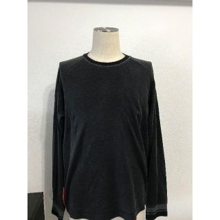 プラダ(PRADA)の●PRADAプラダスポーツ黒ライン入りストレッチ材混合ロンTシャツ赤タグ●良好(Tシャツ/カットソー(七分/長袖))