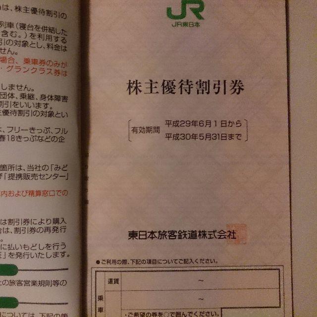 JR東日本株主優待割引券１枚 チケットの優待券/割引券(その他)の商品写真