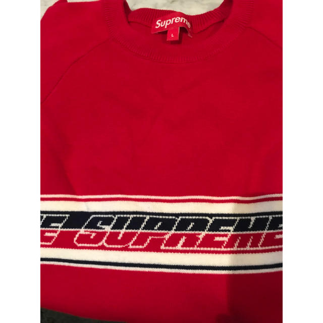 Supreme(シュプリーム)の18ss Supreme Striped Raglan Sweater Red メンズのトップス(ニット/セーター)の商品写真