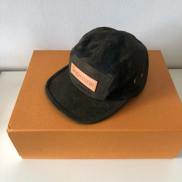 LOUIS VUITTON MP1875 Supreme collaboration 17AW Camp Cap box logo Canvas  khaki