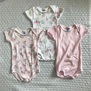 プチバトー(PETIT BATEAU)のプチバトー ロンパース3枚セット 難あり(ロンパース)