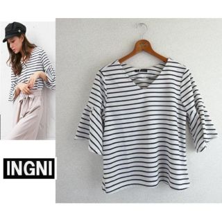 イング(INGNI)の新品★INGNIイング★ポンチ袖タックフレアー5分袖(カットソー(半袖/袖なし))