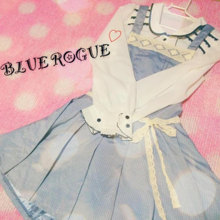 ブルーローグ(BLUE ROGUE)のブルーローグ♡エプロン風アリスワンピ♡(ミニワンピース)