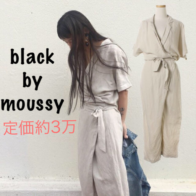 BLACK by moussy(ブラックバイマウジー)のmoussyリネンオールインワン レディースのパンツ(オールインワン)の商品写真