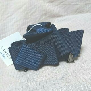 ランバンオンブルー(LANVIN en Bleu)のランバンオンブルー バンズ クリップ リボン 新品 タグつき(バレッタ/ヘアクリップ)