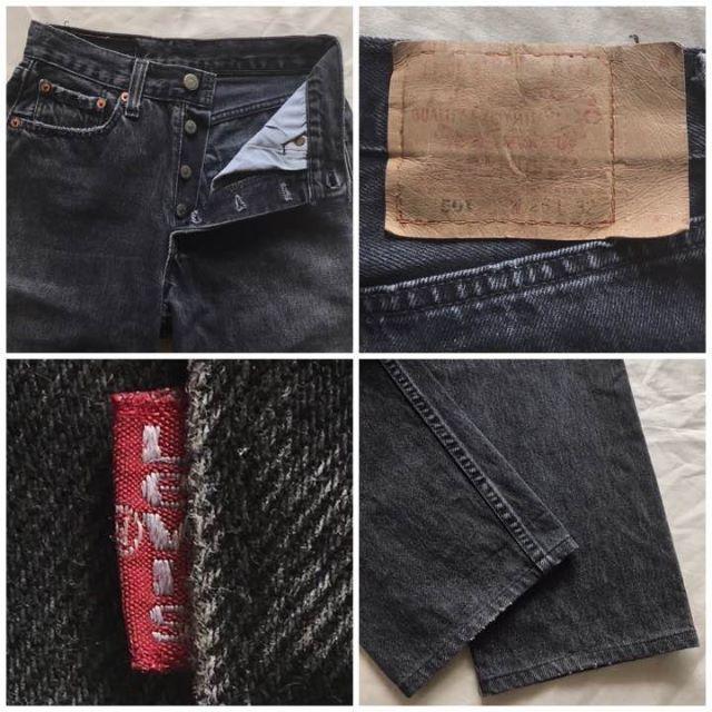 Levi's(リーバイス)のウエスト64cm USA製 90's ヴィンテージ リーバイス501 ブラック レディースのパンツ(デニム/ジーンズ)の商品写真