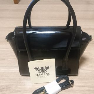 ハマノヒカクコウゲイ(濱野皮革工藝/HAMANO)のフローレンス様専用：濱野皮革工藝のエナメルハンドバッグ(ハンドバッグ)