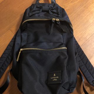 ランバンオンブルー(LANVIN en Bleu)の【ひなゆう様専用】ランバンオンブルー トロカデロ 黒リボンリュック(リュック/バックパック)