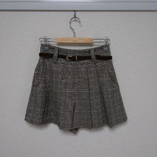 シーディーエスベーシック(C.D.S BASIC)のベルト付き  グレンチェック キュロット(キュロット)