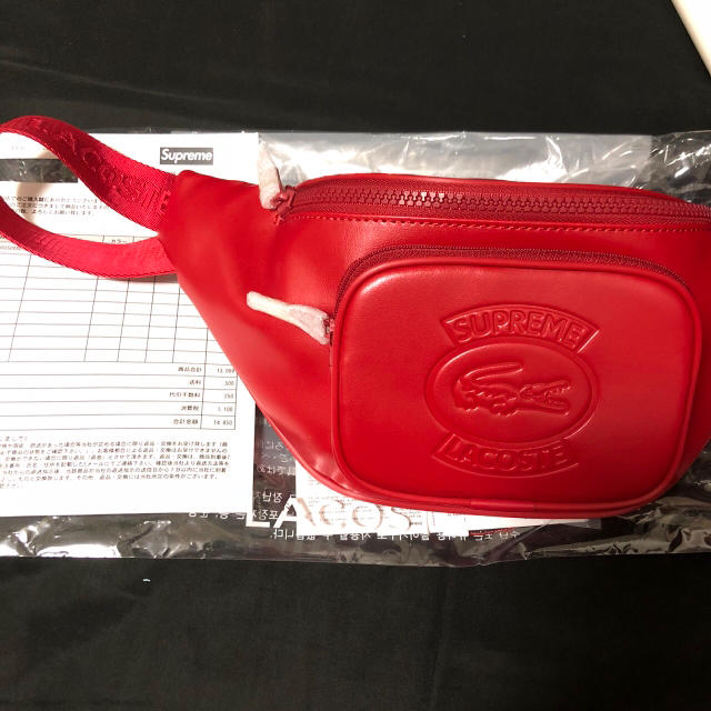 Supreme lacoste waist bag レッド