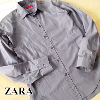 ザラ(ZARA)の超美品 M位 ZARA MAN ザラ 長袖シャツ グレー(シャツ)