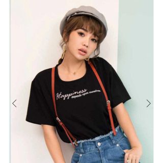 エイミーイストワール(eimy istoire)のエンブロイダリーメッセージTシャツ(Tシャツ(半袖/袖なし))