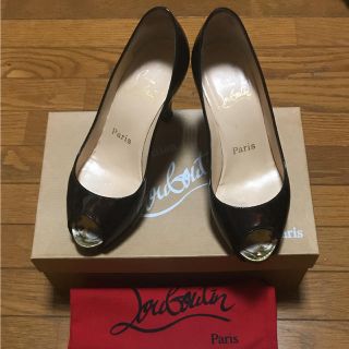 クリスチャンルブタン(Christian Louboutin)のクリスチャンルブタン 本物 オープントゥ ブラック×ブラウン(ハイヒール/パンプス)