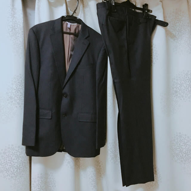 THE SUIT COMPANY(スーツカンパニー)の美品★スーツカンパニー ネイビー 濃紺 上下スーツ ストライプ M メンズのスーツ(セットアップ)の商品写真