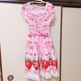 アンジェリックプリティー(Angelic Pretty)のmelty berry princess ピンクSET(ひざ丈ワンピース)