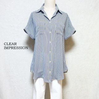 クリアインプレッション(CLEAR IMPRESSION)のクリアインプレッション 半袖ストライプシャツ(シャツ/ブラウス(半袖/袖なし))