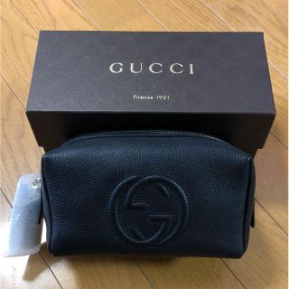 グッチ(Gucci)のGUCCI ソーホー ポーチ ブラック 新品 土日限定お値下げ(ポーチ)