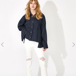 マウジー(moussy)のストライプオーバーシャツ新作(シャツ/ブラウス(長袖/七分))