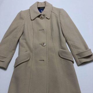 バーバリーブルーレーベル(BURBERRY BLUE LABEL)の極美品　バーバリーブルーレーベル　裏地チェック柄ウールロングコート　日本製(ロングコート)