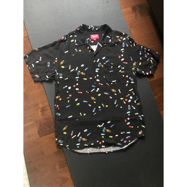 supreme 希少 黒 Mサイズ Pills Rayon Shirt 18ss 1