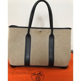 エルメス(Hermes)のエルメス ガーデンパーティー pm ブラック グレー(トートバッグ)