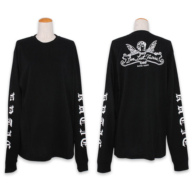 Katie(ケイティー)のLOVE LUST FAIRIES big long tee Black メンズのトップス(Tシャツ/カットソー(七分/長袖))の商品写真