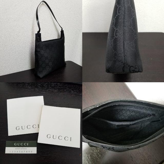 Gucci - グッチ ショルダーバッグ ＧＧキャンバス/レザー 黒の通販 by