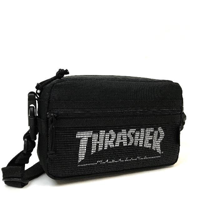 THRASHER(スラッシャー)の【THRASHER】2Wayミニショルダー［BK/WH×メッシュ］ メンズのバッグ(ショルダーバッグ)の商品写真