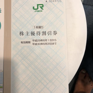 ジェイアール(JR)のJR東日本株主優待割引券(鉄道乗車券)