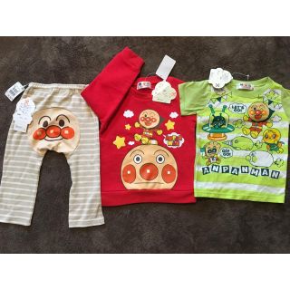 バンダイ(BANDAI)の新品タグ付き！アンパンマン Tシャツ トレーナー パンツ 3点セット(Tシャツ/カットソー)