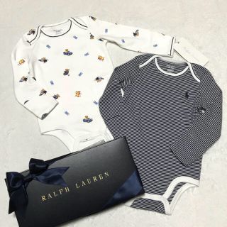 ラルフローレン(Ralph Lauren)のBABY BOY☆新品✨ベアー柄×ボーダー柄 ボディスーツ 6M/70(ロンパース)