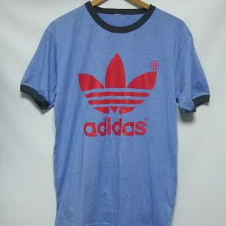 アディダス(adidas)の名作希少ビンテージビッグロゴ!アディダス高級リンガーTシャツ美品(その他)