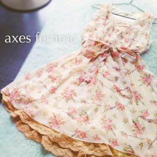 アクシーズファム(axes femme)のaxes♡新品ローズフェミニンレースOP(ひざ丈ワンピース)