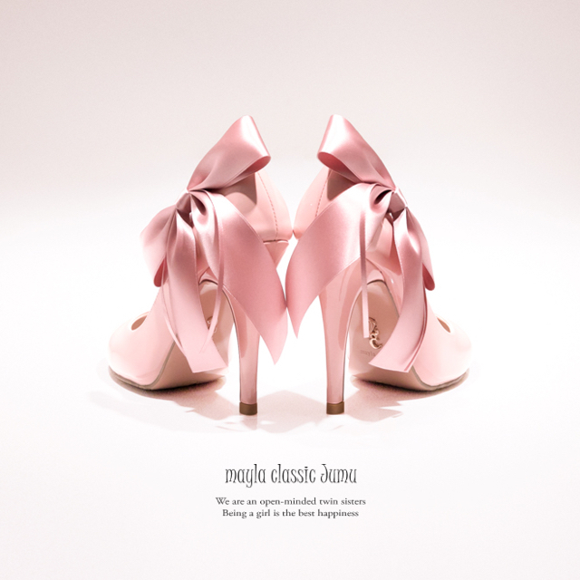 値下げしました♡ mayla classic ♡ ピンクリボンパンプス レディースの靴/シューズ(ハイヒール/パンプス)の商品写真
