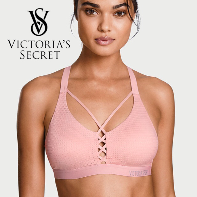 Victoria's Secret(ヴィクトリアズシークレット)の[calo♪様専用]VSレースアップライトスポーツブラ(PNK) レディースの下着/アンダーウェア(ブラ)の商品写真