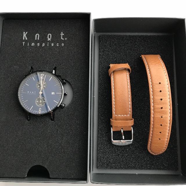 KNOT(ノット)のまさ様専用 knot 腕時計 クロノグラフ レザーベルト メンズの時計(腕時計(アナログ))の商品写真