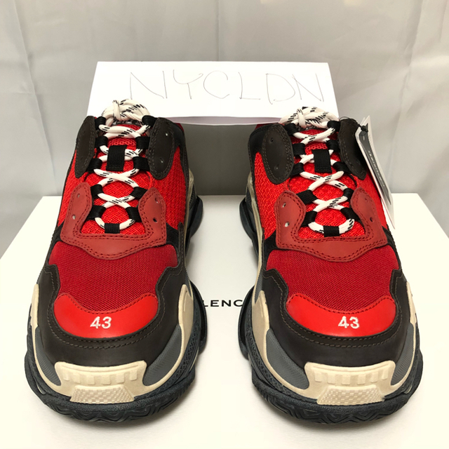 balenciaga triple s red and black