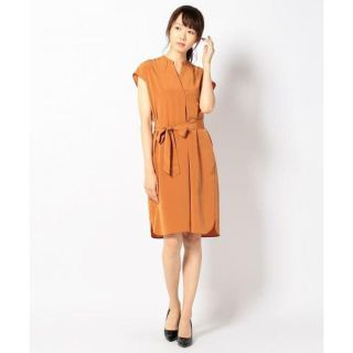 ニジュウサンク(23区)の【新品 未使用 タグ付】23区 L　リボン付ワンピース　サイズ44（XL）(ひざ丈ワンピース)