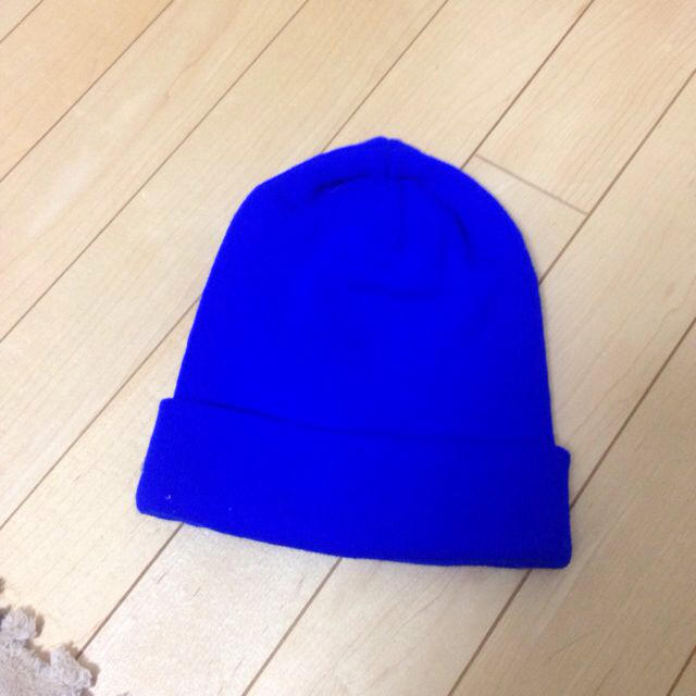 青ニット帽 レディースの帽子(ニット帽/ビーニー)の商品写真