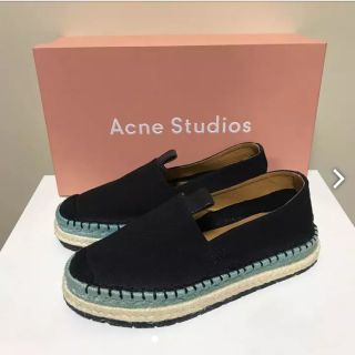 アクネ(ACNE)の☆未使用 アクネ ストゥディオズ エスパドリーユ キャンバス シューズ 黒 (スニーカー)