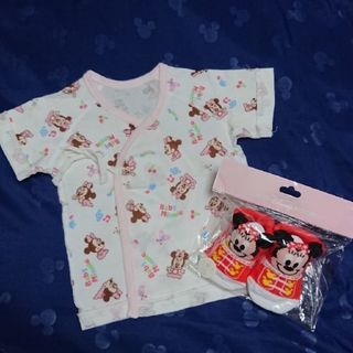 ディズニー(Disney)のディズニーランド ミニーちゃん靴下+肌着セット (肌着/下着)