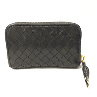 ボッテガヴェネタ(Bottega Veneta)のボッテガヴェネタ イントレチャート 黒レザー コインパース コインケース(財布)