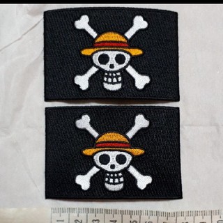 ワンピース 海賊旗 アイロンワッペン2枚(各種パーツ)